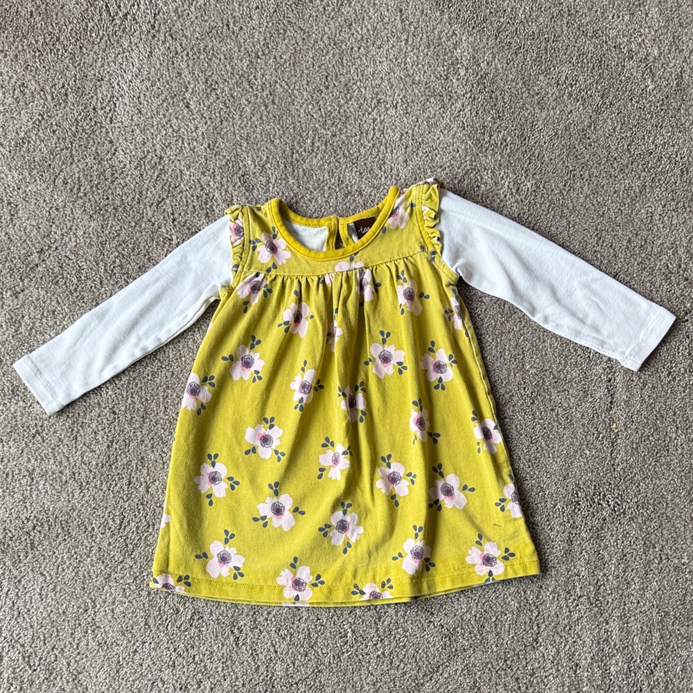 Tea Collection Yellow Floral Kids Dress